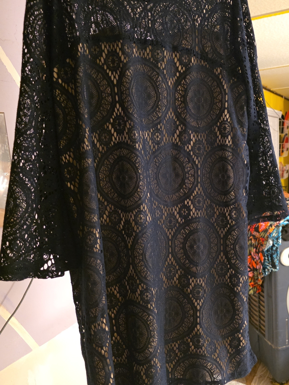 Black Lace Overlay Dress